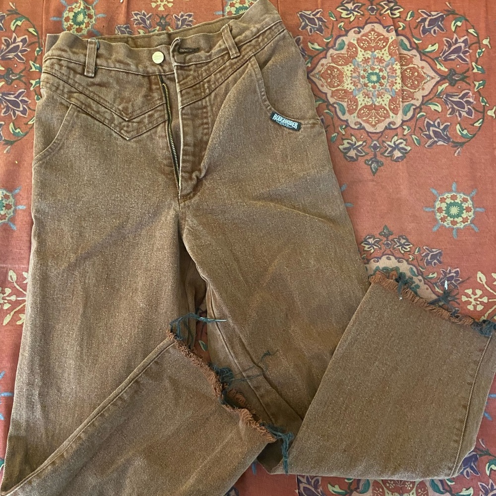 Brown denim rough rider jeans